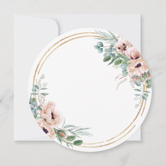 Invitation Cercle d'or Mariage Rustique Flush Eucalyptus (Dos)