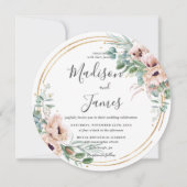 Invitation Cercle d'or Mariage Rustique Flush Eucalyptus (Devant)