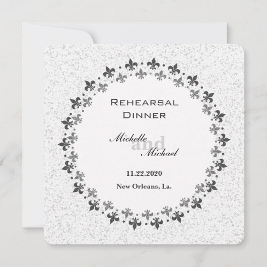 Invitation Cercle double de Fleur de Lis (Devant)