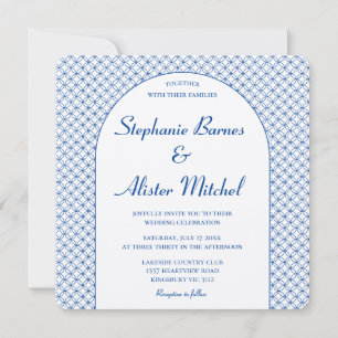 Invitation Cercle Élégant Motif Sans Couture Géométrique Élég