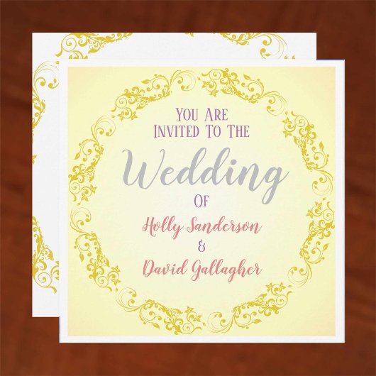 Invitation Cercle fleurit avec Arrière - plan diplômé