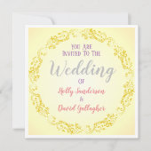 Invitation Cercle fleurit avec Arrière - plan diplômé (Devant)