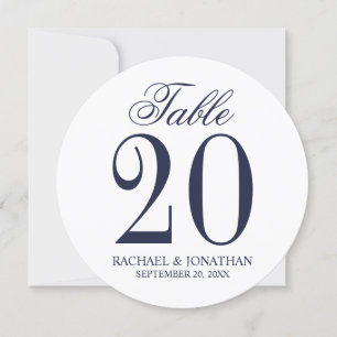 Invitation Cercle Mariage bleu marine Numéro de tableau