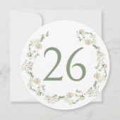 Invitation Cercle Mariage de couronnes florales vertes Numéro (Dos)