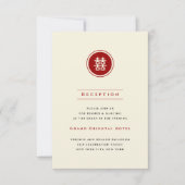 Invitation Cercle rouge double bonheur Mariage chinois modern (Devant)