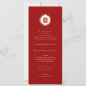 Invitation Cercle rouge double bonheur Mariage chinois modern (Devant)