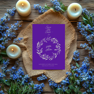 Invitation Cercle Violet Royal et Argent Douce, Sauvegarder l