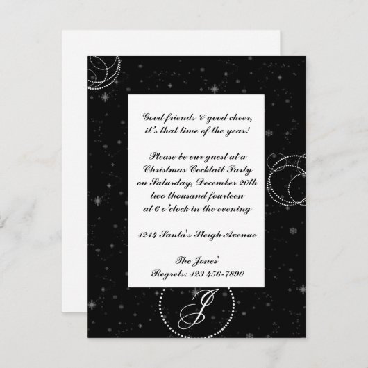 Invitation Cercles à points Polka blancs sur Arrière - plan n (Devant / Derrière)