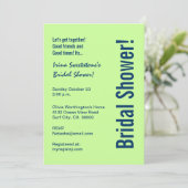 Invitation Cercles bleus de Fête de l'mariée et de chaux vert (Debout devant)