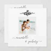 Invitation *~* Cercles Cherub QR PHOTO AR6 Mariage RSVP (Devant / Derrière)