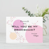 Invitation Cercles Confetti Rose Bridesmaid (Debout devant)