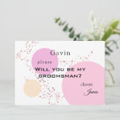 Invitation Cercles Confetti Rose Groomsman (Debout devant)