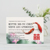 Invitation Cercles d'amour| Lotus Koi Double Mariage du bonhe (Debout devant)