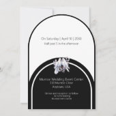 Invitation Cercles de colombes Noir et blanc Arches (Dos)