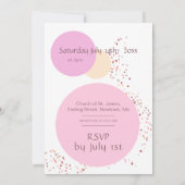 Invitation Cercles de confetti rose mariage (Dos)