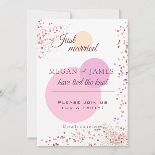 Invitation Cercles de confettis roses (Devant)