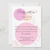 Invitation Cercles de confettis roses (Dos)