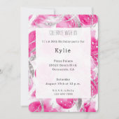 Invitation Cercles de fête glamour argent rose (Devant)