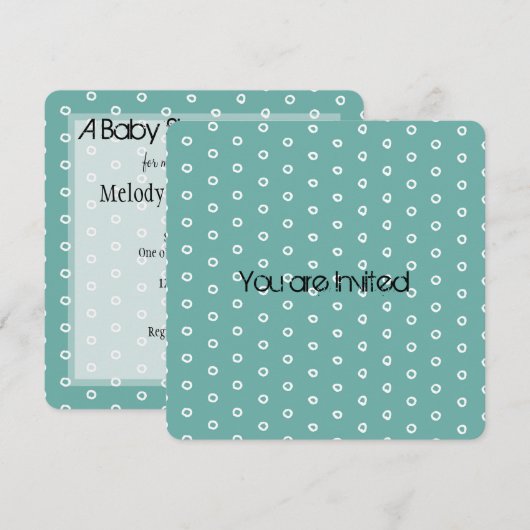 Invitation Cercles de menthe et de blanc (Devant / Derrière)