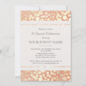 Invitation Cercles de papier d'aluminium doré faux et lin pêc (Devant)