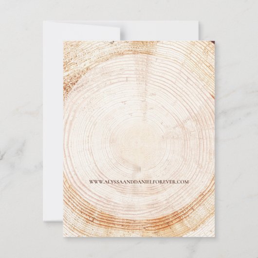Invitation Cercles d'écorce d'arbre en bois Unique Mariage ru (Dos)