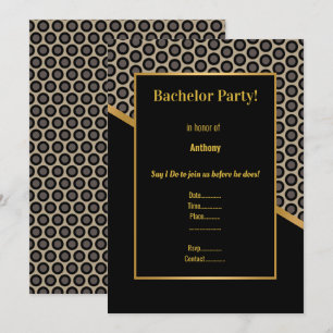 INVITATION CERCLES D'OR NOIR MASCULIN ENTERREMENT DE VIE DE G