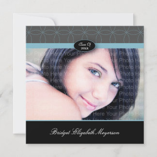 Invitation Cercles élégants Motif : Éditeur bleu