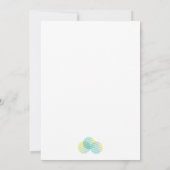 Invitation Cercles géométriques modernes aqua, mariage jaune (Dos)