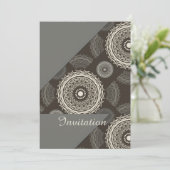 Invitation Cercles Gris Argent Abstrait (Debout devant)