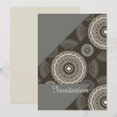 Invitation Cercles Gris Argent Abstrait (Devant / Derrière)
