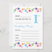 Invitation Cercles illusima, Dos Bleu, 1er anniversaire (Devant)