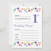 Invitation Cercles illusima, Dos pourpre, 1er anniversaire (Devant)