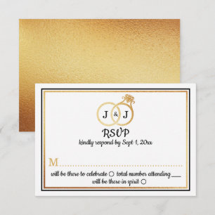 Invitation Cercles Mariages Chic Faux Gold Foil