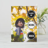 Invitation Cercles noirs - Diplôme photo (Debout devant)