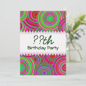 Invitation Cercles rétro roses et verts (Debout devant)