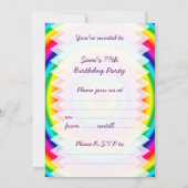Invitation Cercles ronds psychédéliques Anniversaire arc-en-c (Dos)