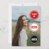 Invitation Cercles rouges - Diplôme photo (Devant)