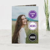 Invitation Cercles violets Photo Remise de diplômes (Devant)