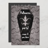 Invitation Cercueil gothique fête d'Halloween (Devant / Derrière)
