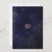 Invitation Cercueils Roses Étincelantes Bleu Nuit Mariage Hal (Dos)