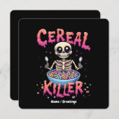 Invitation Cereal Killer Breakfast Funky Cereal Bowl Skeleton (Devant / Derrière)