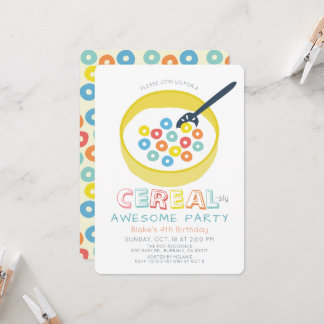 Invitation Cereal-sly Awsome Gâteau Jaune Anniversaire Enfant