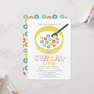 Invitation Cereal-sly One Céréal Jaune 1er Anniversaire