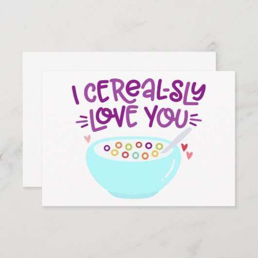 Invitation CEREAL SLY t'aime (Devant / Derrière)