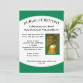 Invitation CÉRÉMONIE BURIALE | Photo | Green | Funérailles (Debout devant)