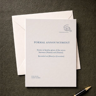 Invitation Cérémonie Civile Déclaration de Mariage Non Trad