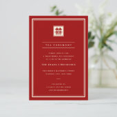 Invitation Cérémonie classique de thé Carré double bonheur (Debout devant)