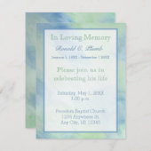 Invitation Cérémonie commémorative bleue et verte de (Devant / Derrière)