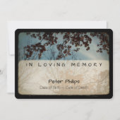 Invitation Cérémonie commémorative funèbre vintage d'arbres (Devant)