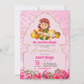 Invitation Cérémonie d'alimentation du riz rose Annaprashan B (Devant)